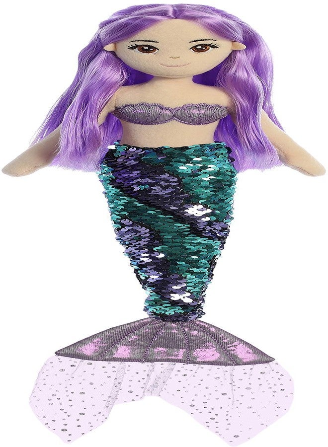 Aurora® Enchanting Sea Sparkles™ Sequin Sparkles™ Jenna Stuffed Doll - Imaginative Play with Magical Companions - Perfect for Kid's Birthdays and Celebrations - Green 18 Inches - Image 3